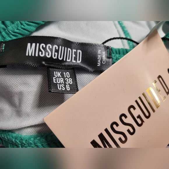 Missguided Teal Smocked bikini top - Picture 5 of 5